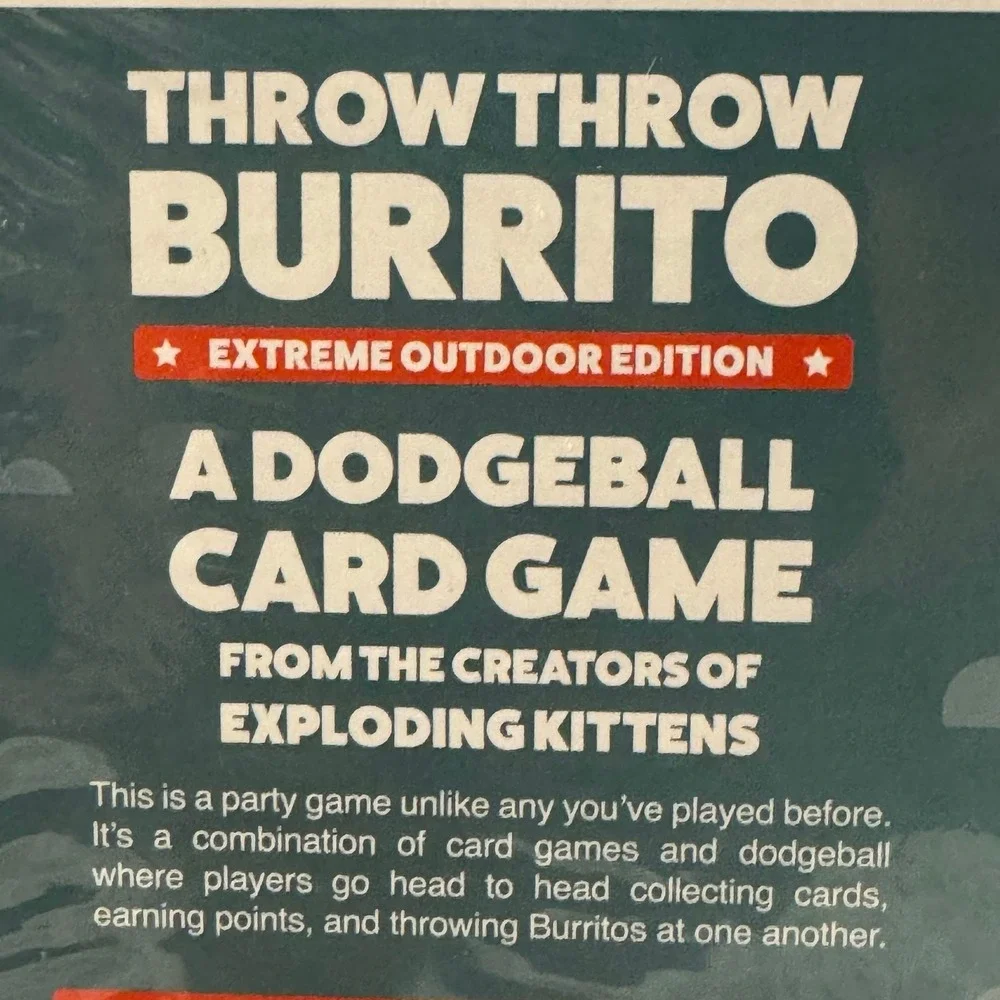 Throw Throw Burrito Extreme Outdoor Edition Dodgeball Card Game Exploding Kitten